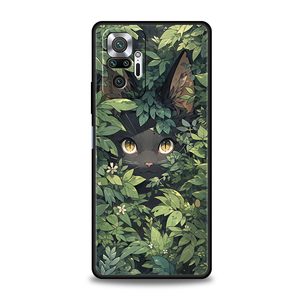 Coque de téléphone pour Xiaomi <span class=keywords><strong>Redmi</strong></span> <span class=keywords><strong>Note</strong></span> 14 13 12 5G 11 10 Pro Plus 4G 9S 9 14C 13C 12C 10C 9C 9A Couverture Artistique Chat Noir Nuit Étoilée - Product Image 4