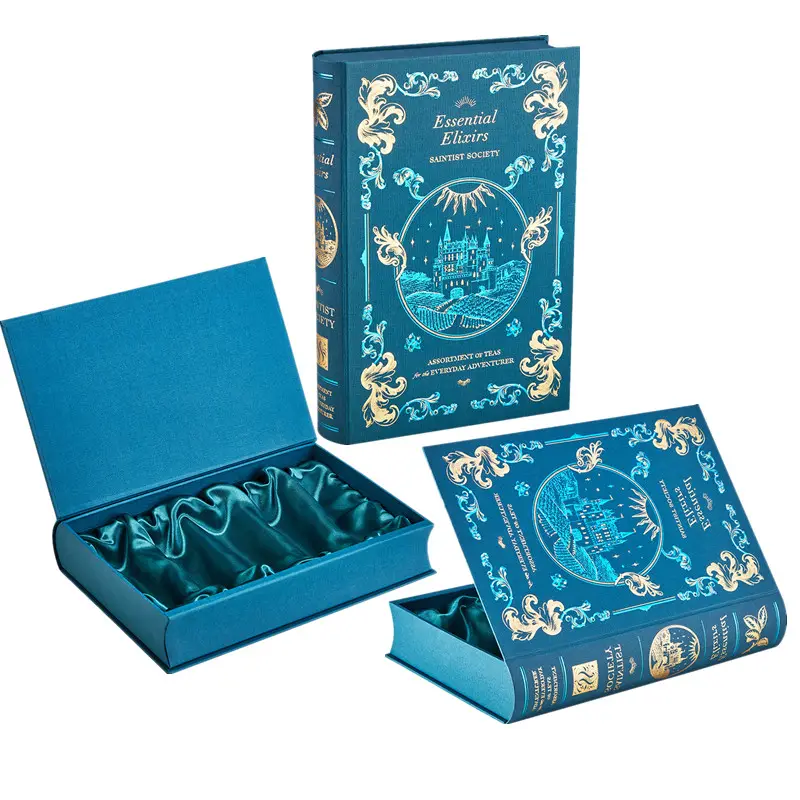 ISO9001 Vintage Book Box Custom mit Logo Bastel papier Geschenk box für Luxus Schokoladen kerze Verpackungs box