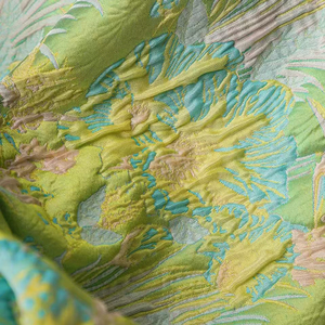 قماش جاكار بنقش زهري مصبوغ خيطي جديد من البوليستر الخالص موضة نسائية - Product Image 2