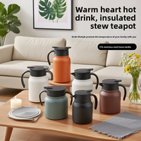 Pot à café à double paroi avec embouteilleur d'eau isolé de 33oz de couleur personnalisée avec poignée théière sous vide à la mode pour le bureau