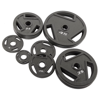 Haltères en fonte commerciale durables, antidérapants, portables et écologiques pour usage universel, modèle CrossFit Strength, 2,5-45 lb