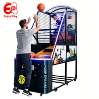 Machine de basket-ball d'arcade pliable en métal, à monnayeur, pour adultes, jeu sportif d'intérieur, avec panier mobile, pour économie de transport, Anglais/Espagnol