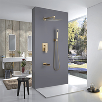 Mitigeur de douche thermostatique en laiton à 3 voies avec barre coulissante, doré, mural, pour hôtel, garantie 5 ans