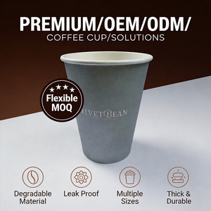 Custom Printed Black Kraft <b>Disposable</b> Paper <b>Cups</b> Eco Friendly Recyclable Single Wall Coffee <b>Cup</b> With Custom Logo for Cafe Bar - Product Image 1