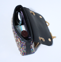 Sac de Soirée Designer pour Femme, Petit Sac Bandoulière Tendance, Pochette Femme en PU avec Chaîne, Rabat, Haute Qualité