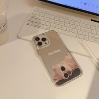 Antichoc Doux Coins Animal Design Mignon Mince Téléphone Cas Clair Miroir Cas pour iPhone 14 iPhone 15 pro max cas