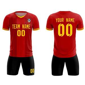 Maglie/Set da Calcio Personalizzati Classici a Righe Rosse - Product Image 2