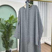 Ensemble Abaya Islamique Essentiel Décontracté Respirant Design Personnalisé Lin Naturel Premium Femme Musulmane Été Automne