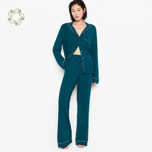 Modal womens loungewear home wear modal pajamas set ladies pajamas sleepwear eco friendly women's sleepwear custom modal pajamas