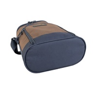 Sac à vin isotherme en polyester 600D robuste pour 2 bouteilles, avec poche avant zippée, bandoulière et doublure en feuille d'aluminium compatible alimentaire