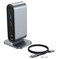 Hub USB-C multifonction 12-en-1 Premium, station d'accueil Type-C, vidéo VGA, RJ45 (100 Mbps), USB3.0*4, SD, adaptateur de hub USB-C pour ordinateur portable