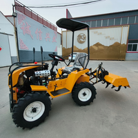 Mini tracteur agricole 18HP 4WD avec moteur Yanmar, couleur jaune, pour ferme et jardin