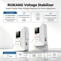 Stabilisateur AVR monophasé mural robuste 220V CA, boîtier en aluminium LED multi-alimentation, résistant à la chaleur et à l'humidité, pour usage domestique et professionnel