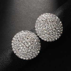 Trendy Plated Micro-Inlaid Round Stud <b>Earrings</b> for Women <b>Wedding</b> Anniversary Gift - Product Image 2