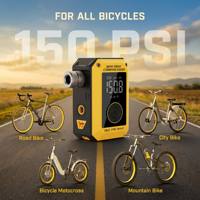 Compresseur de vélo mini 150 PSI 2026 le plus vendu, pompe à air électrique sans fil avec affichage numérique et arrêt automatique pour vélo de route