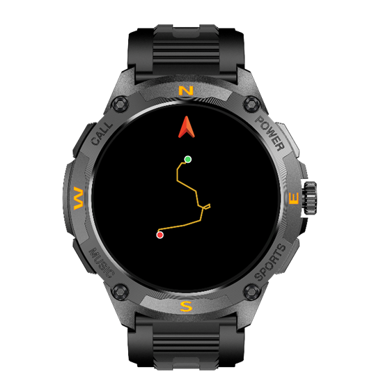 DF GW76 GPS Sport IP67 Deep Waterproof Men Tactical Smartwatch 500mah Battery FunDo Health Made in China