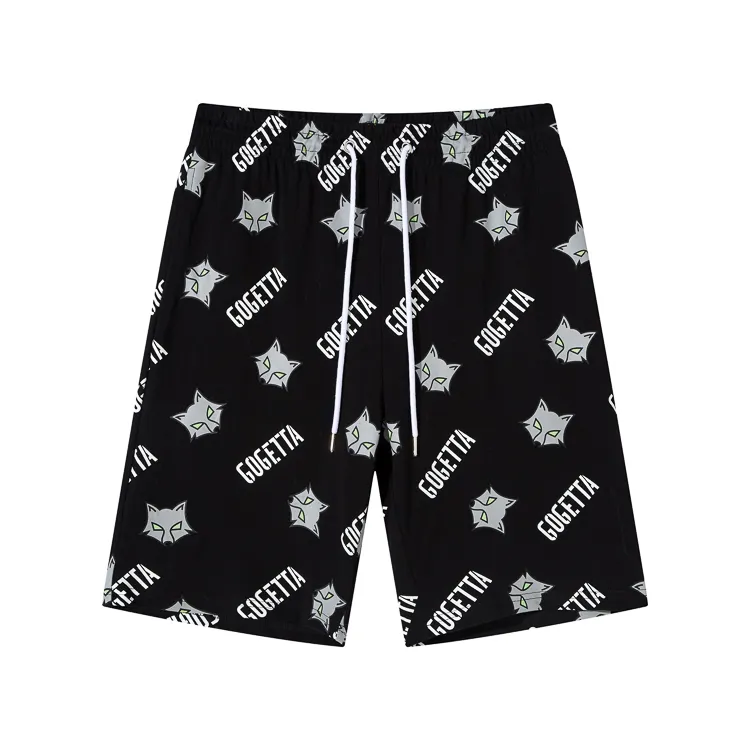 men 100% cotton shorts casual summer designer shorts silk screen print all over shorts