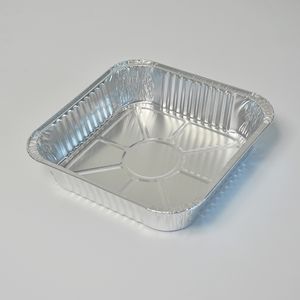 RE3G Récipient de papier d'aluminium d'emballage carré alimentaire de barbecue biodégradable jetable à emporter avec couvercle en plastique - Product Image 2