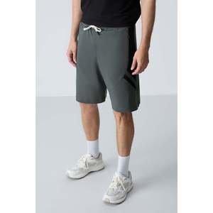 Shorts basiques pour hommes en coton kaki, épais, doux et texturés, coupe standard - 81281 - Kaki - Product Image 2