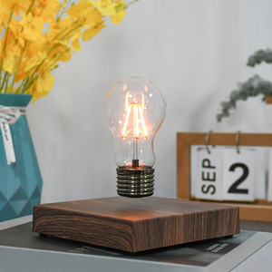 Magnetic Levitation Bulb Rotating Ornament Rustic Design Battery LED Night Light <strong>Table</strong> Lamp ABS Bedroom Living Room Decoration - Product Image 4