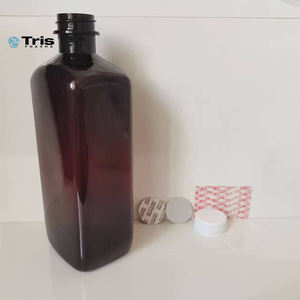 16オンス 空 Tris グリーン＆パープル ラベル Lean咳止めシロップ用 プラスチックボトル <span class=keywords><strong>CRC</strong></span>キャップ・密封シール付き 12個入り外箱セット - Product Image 1