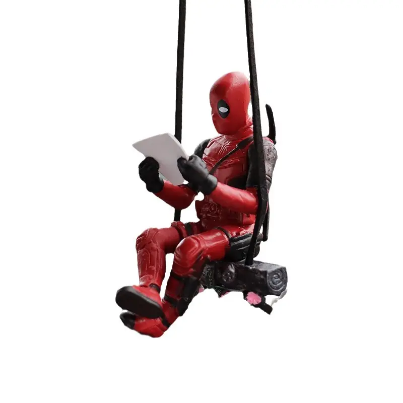 Rearview Mirror Decoration Anime Ornaments Swing Reading Deadpool Car Hanging Accessories Pendant