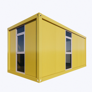 Casas modulares diminutas prefabricadas modernas personalizadas, contenedor prefabricado amarillo de 1 baño para hoteles listo para enviar a Europa - Product Image 5