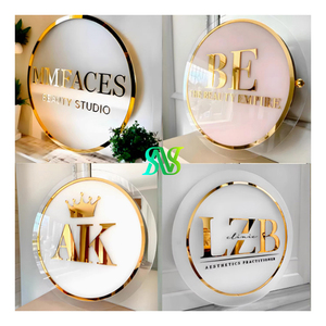 Enseigne néon ronde en acrylique, publicité, logo en acrylique 3D, lettres personnalisées en acrylique rétroéclairées par LED, enseigne en acrylique, affichage - Product Image 2