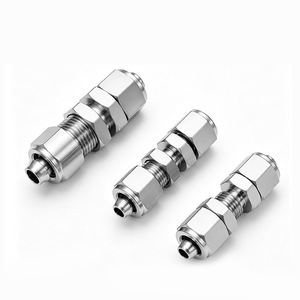 Huihong 304 Stainless Steel <b>Quick</b>-Connect Through-Plate <b>Connector</b> Pneumatic PU Tube Straight-Through Locking Socket Type - Product Image 2