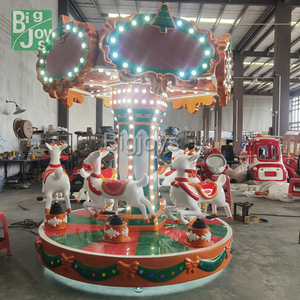 Atracciones de Feria Atractivas y Económicas para Parque Temático Navideño, Carrusel Pequeño de 6 Asientos en Venta - Product Image 4