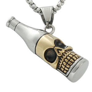 Collar de hombre de acero inoxidable con colgante de calavera, estilo retro punk 120156 - Product Image 1