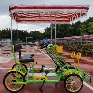 Bicicleta Familiar de 4 Ruedas para Turismo, Cuatriciclo Surrey de 4 Plazas, Bicicleta de Paseo de Una Velocidad con Ruedas de 20 Pulgadas y Marco de Acero - Product Image 6