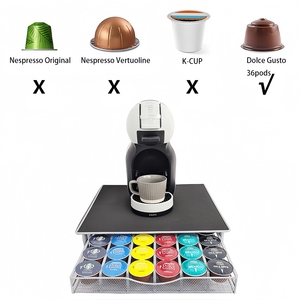 Boîte <span class=keywords><strong>de</strong></span> <span class=keywords><strong>rangement</strong></span> pour capsules <span class=keywords><strong>de</strong></span> café <span class=keywords><strong>Dolce</strong></span> <span class=keywords><strong>Gusto</strong></span>, tiroir <span class=keywords><strong>de</strong></span> 36 emplacements avec base antichoc - Organisateur <span class=keywords><strong>de</strong></span> bureau et support pour machine à café - Product Image 4