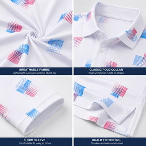 Polo de Golf Personalizado Premium para Hombre con Estampado Abstracto, Ropa de Resort de Marca Privada con Tecnología de Absorción de Humedad, OEM - Product Image 3