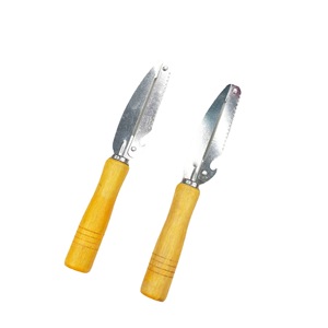 Pelador multifuncional 3 en 1 con mango de madera, cuchillo pelador de patatas con mango de madera, cabeza redonda - Product Image 4