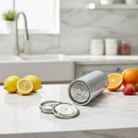 Canette en aluminium élégante de 330 ml, argentée, haute brillance, lisse, sans défaut, facile à transporter, étanchéité élevée, anti-fuite, pour bière et soda, vente en gros