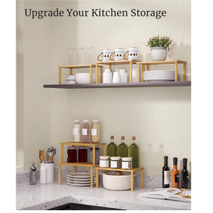 Estante de almacenamiento de bambú de 3 niveles, organizador de escritorio para cocina, especiero, sala de estar, dormitorio - Product Image 4