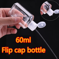 Bouteille octogonale vide en PET de 60 ml avec bouchon à vis pour savon liquide et désinfectant pour les mains, utilisation en voyage, récipient rechargeable