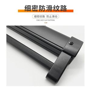 Xiduo Pull-Out Trouser Rack <b>Black</b> Iron Ceiling Mount Double Damper Track Detachable Storage <b>Wardrobe</b> Hardware - Product Image 5