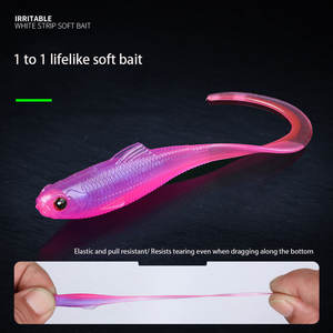 Señuelos de Pesca Artificiales con Cola Rizada y Rayas Blancas Irritables para Pesca de Lubina, Lucio, Pez Mandarín, Pez Negro, Pesca Salvaje - Product Image 5