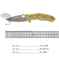 Couteau de poche Damas de qualité supérieure, couteau pliant à roulement à billes avec manche en aluminium pour le camping en plein air et le transport quotidien