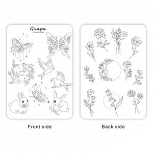 100 قطعة من العلامات التجارية الخاصة للتدريب على الوشم الصغير 2024 أفكار وشم جديدة وسادة مطاطية مرنة مع تصاميم مطبوعة مسبقًا - Product Image 4