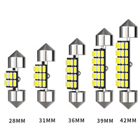 Ampoules LED Festoon Canbus 4014 12SMD C5W 28mm 31mm 36mm 39mm 41mm pour éclairage intérieur de voiture, lampe de lecture, 12V Blanc 500LM