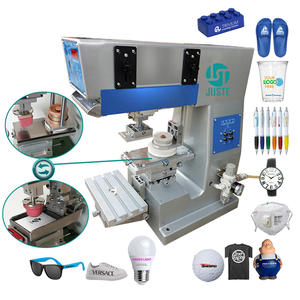 Máquina de impresión por almohadilla de escritorio de 1 color Impresora de almohadilla de línea de modelo de flujo transversal único con eje de soporte de anillo de cerámica de materiales PLC - Product Image 1