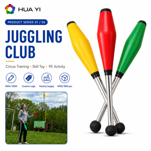 Professionele multicolor jongleerclubs <span class=keywords><strong>set</strong></span>, anti-val, duurzaam plastic, educatieve jongleerpinnen voor beginners & kinderen, show attributen - Product Image 1
