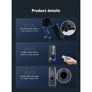 Microphones sans fil, radio portable, enceinte boombox, enceinte d'urgence pour l'extérieur, produits à énergie solaire, caisson de basses 12 pouces - Product Image 4