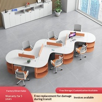 BGZ-230X Ensemble de bureaux et chaises de bureau minimalistes pour quatre personnes, poste de travail pour six personnes, bureau informatique en bois pour 3/4/6 personnes