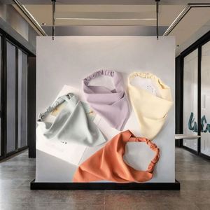 Nouveaux Bandeaux Élastiques en Soie Unie pour Cheveux, Foulards Triangulaires en Tissu Coloré Tendance, Accessoires Capillaires pour Femmes - Product Image 2