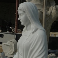 Statue religieuse à motif de marbré blanc, pierre d'extérieur en marbre, taille de vie, livraison directe d'usine