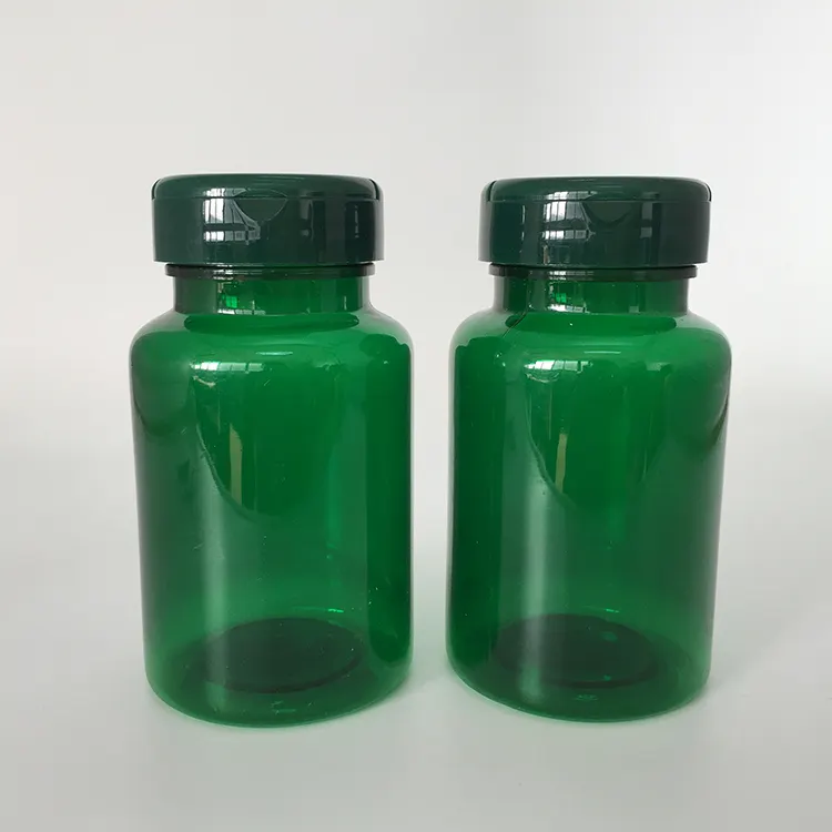 Ilaç plastik PET 120 ml kapsül tablet hap makinesi ambalaj şişesi ile flip top kapak, ilaç ambalaj şişesi